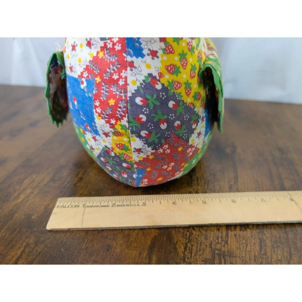 Vintage Patchwork Fabric Chicken Doorstop Draft Stopper Handmade Country Decor